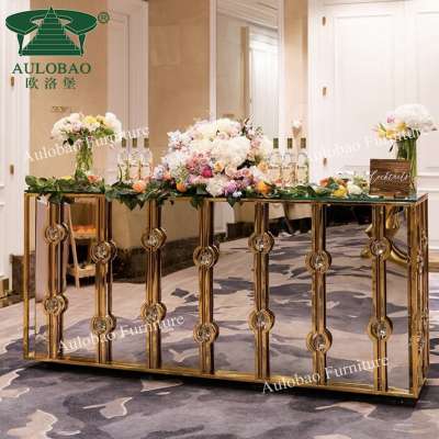 commercial bar furniture design carved mirror stainless steel glass top led mobile bar counters