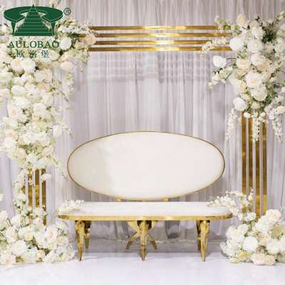 royal style romantic fabric or leather cushion bride and groom chaise lounge chair