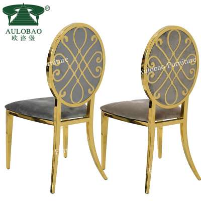 Modern golden metal banquet hall restaurant velvet dining chair elegant