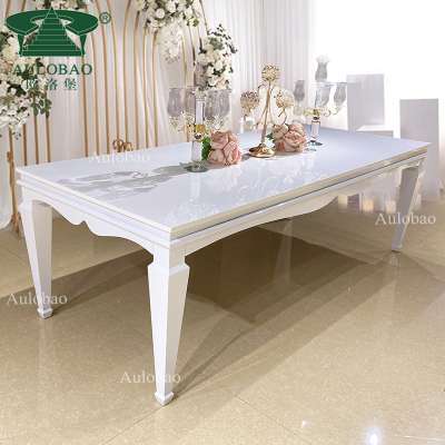 wedding furniture rectangle white iron metal 12 seats head table for luxury