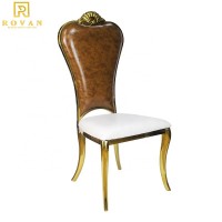 Banquet furniture metal wedding and event gold stainless steel with leather party chair for sale