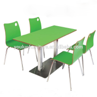 Restaurant Chairs Table Set With Green Color