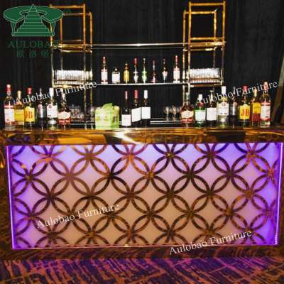 commercial party events led light stainless steel pvc bar counter bar table